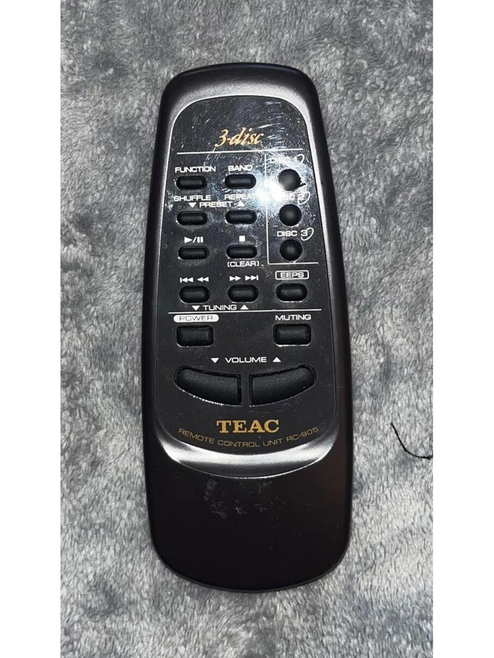 Original TEAC RC-954 3-Disc Changer CD Player Remote Control Tested / WORKS!
